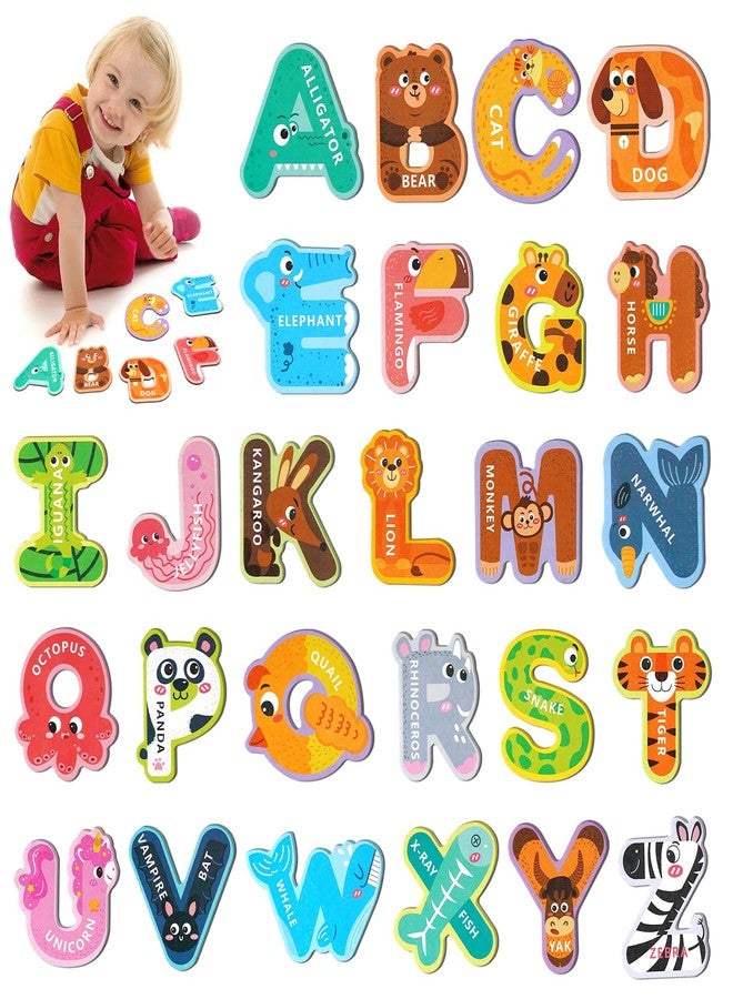 Soarly Magnetic Letters for Toddlers 1-3, 26PCS Cute Animal Alphabet Magnets Letters Learning Toys for Toddlers 1-3 Uppercase ABC Magnets for Refrigerator Best Gifts for Birthday Christmas Stocking Stuffers - Image 1
